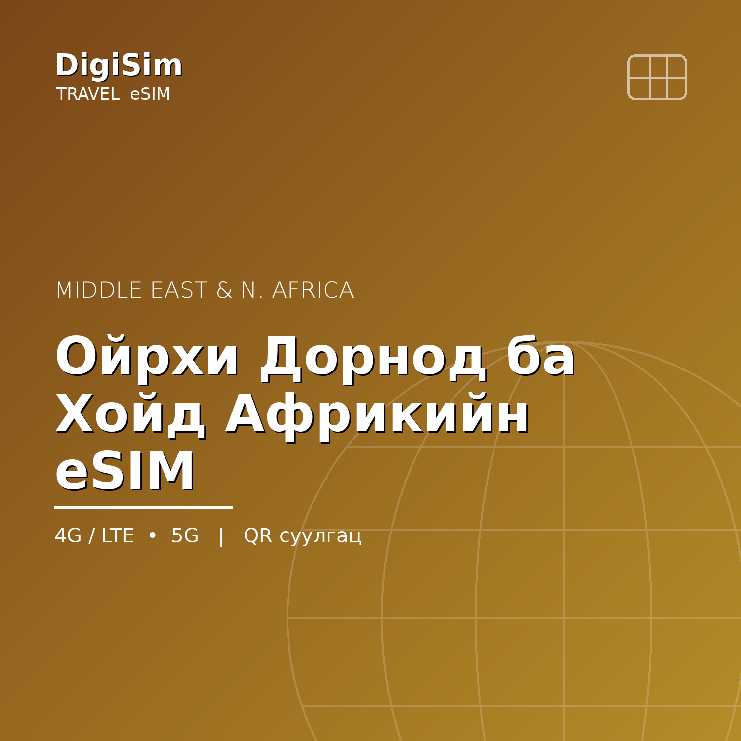 Ойрхи Дорнод ба Хойд Африкийн eSIM